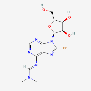 molecular formula C13H17BrN6O4 B12925747 N'-[8-bromo-9-[(2R,3R,4S,5R)-3,4-dihydroxy-5-(hydroxymethyl)oxolan-2-yl]purin-6-yl]-N,N-dimethylmethanimidamide 