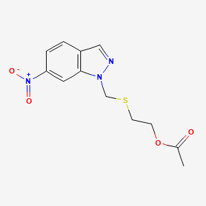 2-(((6-Nitro-1H-indazol-1-yl)methyl)thio)ethyl acetate