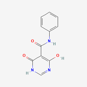 molecular formula C11H9N3O3 B12925770 4-Hydroxy-6-oxo-N-phenyl-1,6-dihydropyrimidine-5-carboxamide CAS No. 106179-04-8