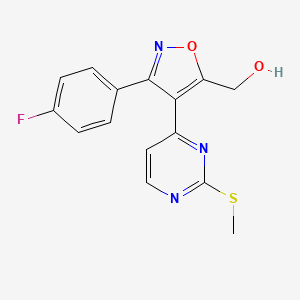 {3-(4-Fluorophenyl)-4-[2-(methylsulfanyl)pyrimidin-4-yl]-1,2-oxazol-5-yl}methanol