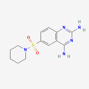 molecular formula C13H17N5O2S B12925814 6-(Piperidine-1-sulfonyl)-quinazoline-2,4-diamine CAS No. 56044-06-5