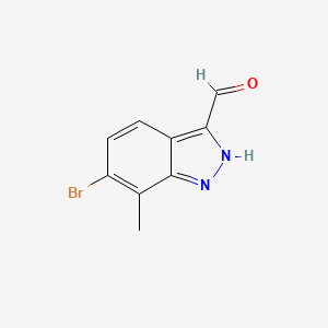 molecular formula C9H7BrN2O B1292594 6-溴-7-甲基-1H-吲唑-3-甲醛 CAS No. 1000340-73-7