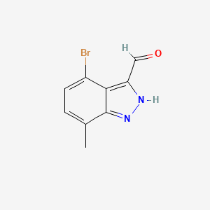 molecular formula C9H7BrN2O B1292595 4-溴-7-甲基-1H-吲唑-3-甲醛 CAS No. 1000340-81-7