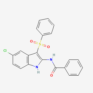 N-[3-(Benzenesulfonyl)-5-chloro-1H-indol-2-yl]benzamide