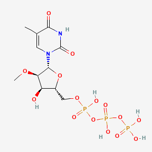 (((2R,3R,4R,5R)-3-Hydroxy-4-methoxy-5-(5-methyl-2,4-dioxo-3,4-dihydropyrimidin-1(2H)-yl)tetrahydrofuran-2-yl)methyl)triphosphoric acid