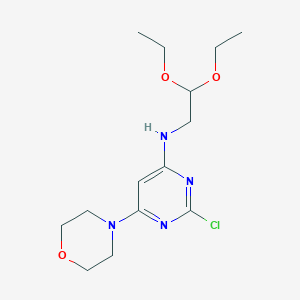 molecular formula C14H23ClN4O3 B12926203 2-Chloro-N-(2,2-diethoxyethyl)-6-(morpholin-4-yl)pyrimidin-4-amine CAS No. 89099-90-1