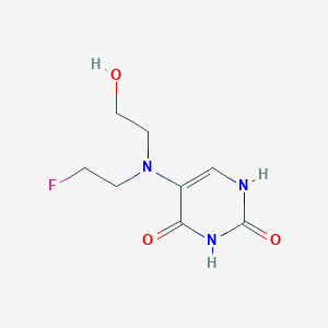 B12926336 5-[(2-Fluoroethyl)(2-hydroxyethyl)amino]pyrimidine-2,4(1h,3h)-dione CAS No. 18592-39-7