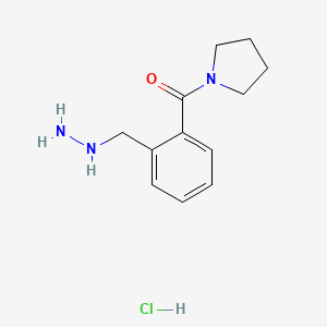 (2-(Hydrazinylmethyl)phenyl)(pyrrolidin-1-yl)methanone hydrochloride