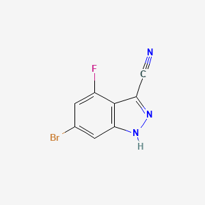 molecular formula C8H3BrFN3 B1292656 6-bromo-4-fluoro-1H-indazole-3-carbonitrile CAS No. 1000340-94-2