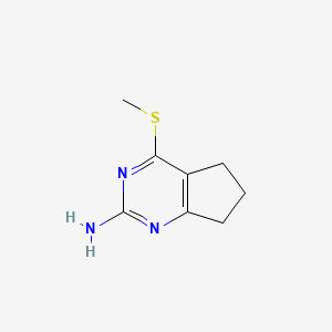 molecular formula C8H11N3S B12926860 4-(methylsulfanyl)-6,7-dihydro-5H-cyclopenta[d]pyrimidin-2-amine CAS No. 7511-83-3