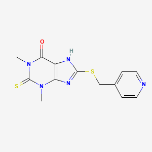 1,3-Dimethyl-8-[(pyridin-4-ylmethyl)sulfanyl]-2-thioxo-1,2,3,7-tetrahydro-6h-purin-6-one