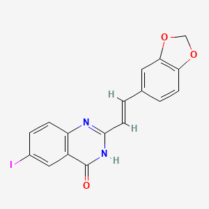 (E)-2-(2-(Benzo[d][1,3]dioxol-5-yl)vinyl)-6-iodoquinazolin-4(3H)-one