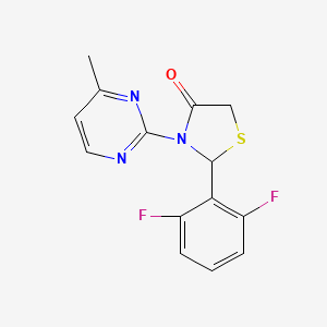 2-(2,6-Difluorophenyl)-3-(4-methylpyrimidin-2-yl)-1,3-thiazolidin-4-one