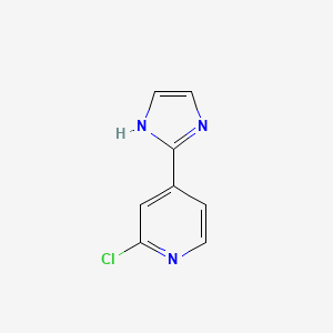 molecular formula C8H6ClN3 B1292696 2-Chloro-4-(1H-2-imidazolyl)pyridine CAS No. 1006589-03-2