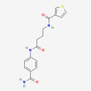 N-(4-((4-Carbamoylphenyl)amino)-4-oxobutyl)thiophene-3-carboxamide