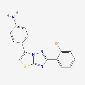 4-[2-(2-Bromophenyl)[1,3]thiazolo[3,2-b][1,2,4]triazol-6-yl]aniline