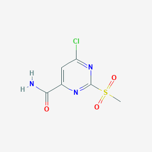 molecular formula C6H6ClN3O3S B12927079 6-Chloro-2-(methylsulfonyl)pyrimidine-4-carboxamide CAS No. 7251-25-4