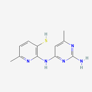 molecular formula C11H13N5S B12927105 3-Pyridinethiol, 2-((2-amino-4-methyl-6-pyrimidinyl)amino)-6-methyl- CAS No. 81587-36-2