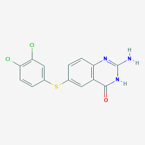 molecular formula C14H9Cl2N3OS B12927112 2-Amino-6-[(3,4-dichlorophenyl)sulfanyl]quinazolin-4(1H)-one CAS No. 52979-09-6