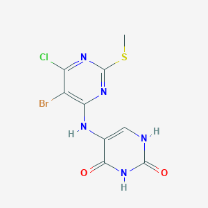 5-((5-Bromo-6-chloro-2-(methylthio)pyrimidin-4-yl)amino)pyrimidine-2,4(1H,3H)-dione