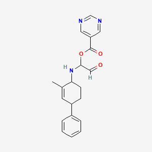 molecular formula C20H21N3O3 B12927353 1-((5-Methyl-1,2,3,4-tetrahydro-[1,1'-biphenyl]-4-yl)amino)-2-oxoethyl pyrimidine-5-carboxylate 