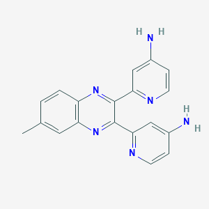 molecular formula C19H16N6 B12927355 2,2'-(6-Methylquinoxaline-2,3-diyl)bis(pyridin-4-amine) CAS No. 143628-60-8