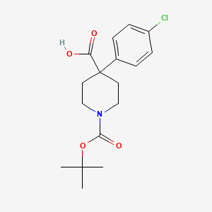 molecular formula C17H22ClNO4 B1292736 1-(叔丁氧羰基)-4-(4-氯苯基)哌啶-4-甲酸 CAS No. 644981-94-2