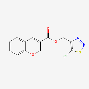 molecular formula C13H9ClN2O3S B12927361 (5-chloro-1,2,3-thiadiazol-4-yl)methyl 2H-chromene-3-carboxylate 