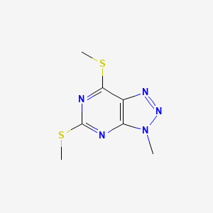 molecular formula C7H9N5S2 B12927374 3-Methyl-5,7-bis(methylsulfanyl)-3H-[1,2,3]triazolo[4,5-d]pyrimidine CAS No. 62871-65-2