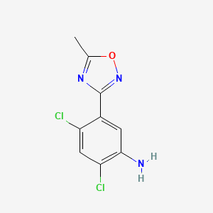 molecular formula C9H7Cl2N3O B12927427 2,4-Dichloro-5-(5-methyl-1,2,4-oxadiazol-3-yl)aniline CAS No. 92453-51-5