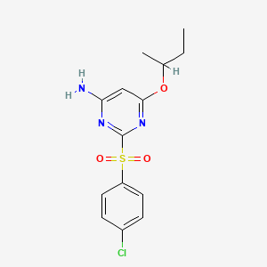 molecular formula C14H16ClN3O3S B12927446 6-sec-Butoxy-2-(4-chloro-benzenesulfonyl)-pyrimidin-4-ylamine CAS No. 284681-63-6