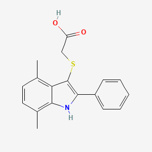 [(4,7-Dimethyl-2-phenyl-1H-indol-3-yl)sulfanyl]acetic acid