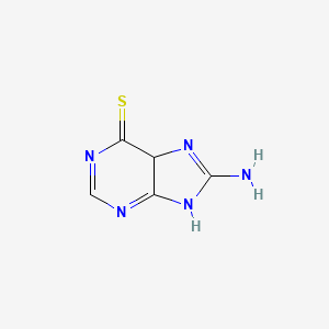 molecular formula C5H5N5S B12927619 8-amino-5H-purine-6(9H)-thione 