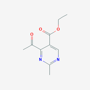 5-Pyrimidinecarboxylic acid, 4-acetyl-2-methyl-, ethyl ester