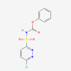 molecular formula C11H8ClN3O4S B12927685 Phenyl (6-chloropyridazine-3-sulfonyl)carbamate CAS No. 89391-74-2