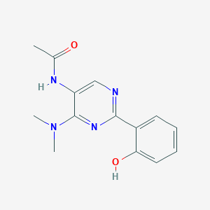 N-[6-(Dimethylamino)-2-(6-oxocyclohexa-2,4-dien-1-ylidene)-1,2-dihydropyrimidin-5-yl]acetamide