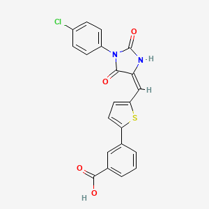 3-(5-((1-(4-Chlorophenyl)-2,5-dioxoimidazolidin-4-ylidene)methyl)thiophen-2-yl)benzoic acid