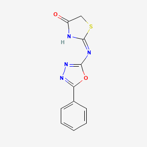 (2E)-2-[(5-phenyl-1,3,4-oxadiazol-2-yl)imino]-1,3-thiazolidin-4-one