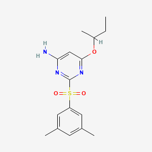 molecular formula C16H21N3O3S B12927935 6-sec-Butoxy-2-(3,5-dimethyl-benzenesulfonyl)-pyrimidin-4-ylamine CAS No. 284681-60-3