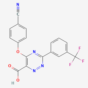 5-(4-Cyanophenoxy)-3-[3-(trifluoromethyl)phenyl]-1,2,4-triazine-6-carboxylic acid