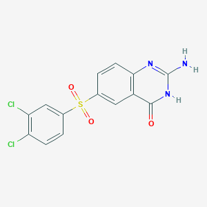 2-Amino-6-(3,4-dichlorobenzene-1-sulfonyl)quinazolin-4(1H)-one