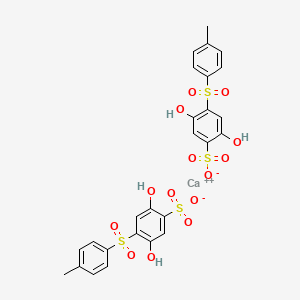 molecular formula C26H22CaO14S4 B12928347 Benzenesulfonic acid, 2,5-dihydroxy-4-((4-methylphenyl)sulfonyl)-, calcium salt CAS No. 57772-61-9