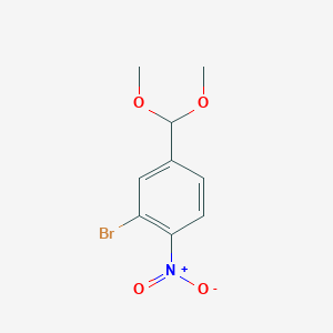 molecular formula C9H10BrNO4 B1292846 2-溴-4-二甲氧甲基-硝基苯 CAS No. 929095-57-8