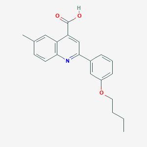 molecular formula C21H21NO3 B1292880 2-(3-丁氧基苯基)-6-甲基喹啉-4-羧酸 CAS No. 932928-74-0