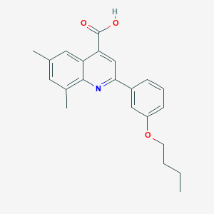 molecular formula C22H23NO3 B1292882 2-(3-丁氧基苯基)-6,8-二甲基喹啉-4-羧酸 CAS No. 932841-33-3