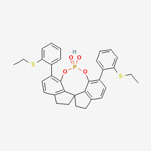 molecular formula C33H31O4PS2 B12928828 1,10-bis(2-ethylsulfanylphenyl)-12-hydroxy-4,5,6,7-tetrahydroiindeno[7,1-de:1',7'-fg][1,3,2]dioxaphosphocine 12-oxide 