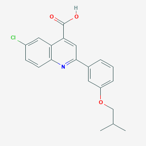 molecular formula C20H18ClNO3 B1292884 6-Chloro-2-(3-isobutoxyphenyl)quinoline-4-carboxylic acid CAS No. 932796-29-7
