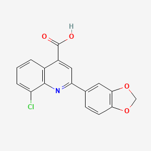 molecular formula C17H10ClNO4 B1292887 2-(1,3-苯并二氧杂环-5-基)-8-氯喹啉-4-羧酸 CAS No. 862663-03-4
