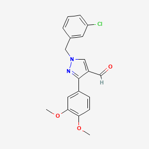 molecular formula C19H17ClN2O3 B1292888 1-(3-chlorobenzyl)-3-(3,4-dimethoxyphenyl)-1H-pyrazole-4-carbaldehyde CAS No. 1007194-22-0
