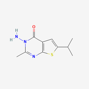molecular formula C10H13N3OS B1292889 3-amino-6-isopropyl-2-methylthieno[2,3-d]pyrimidin-4(3H)-one CAS No. 932796-38-8